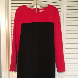 Red & Black Block Dress
